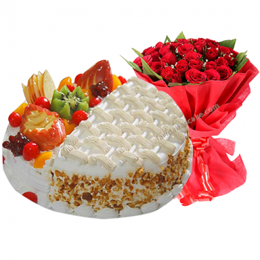 Fruit cake with Bouquet