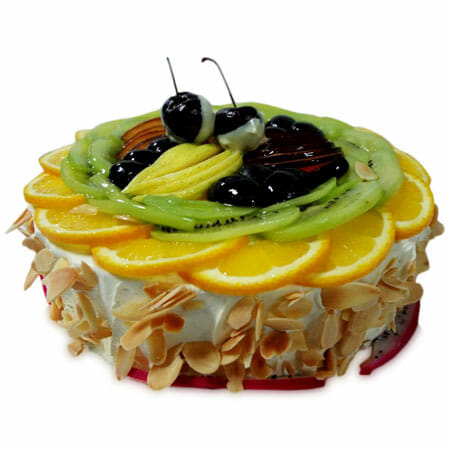 Fruit Cake with 5 Roses Bouquet