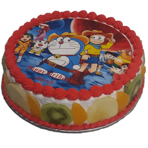 Fresh Fruit Doraemon Cake