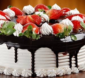 Black Forest Cake with fresh strawberries