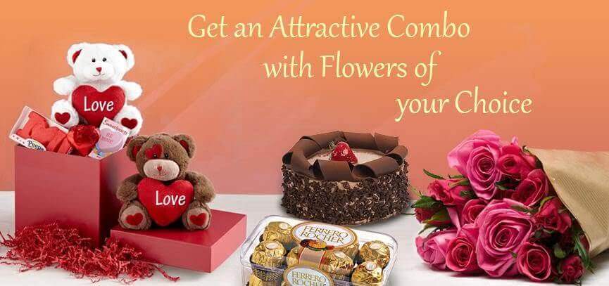 cake & flowers combo