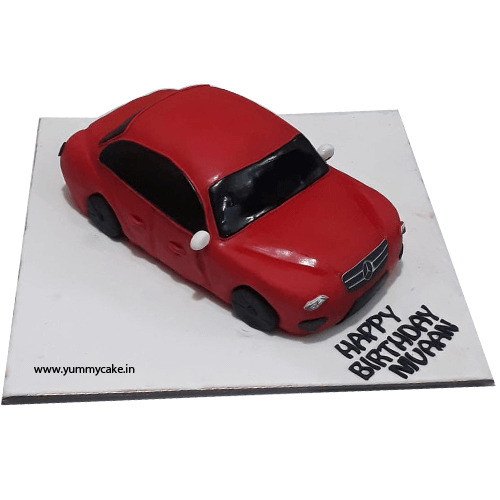 Men and car cake