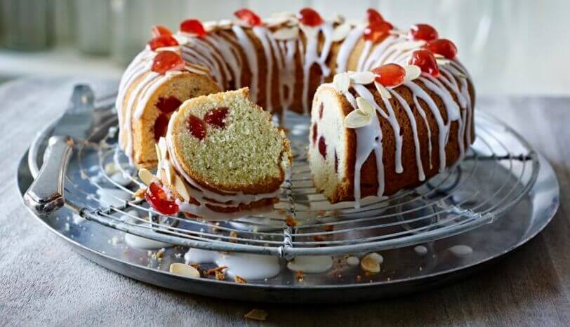 almond cakes with cherry