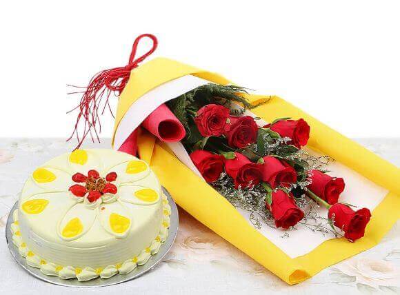 cake and flower for girl