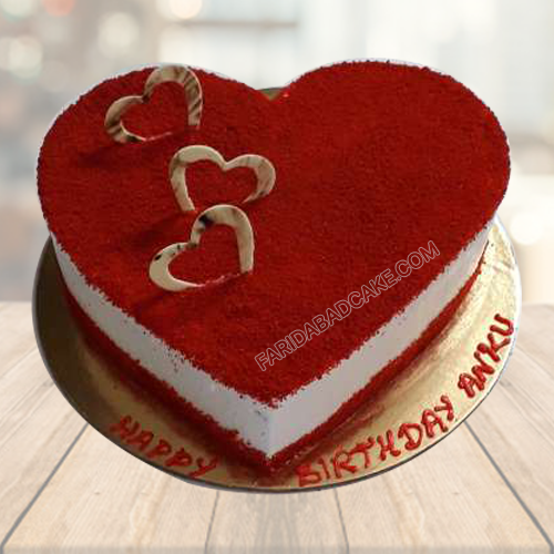 1 Kg Red Velvet Cake heart Shaped