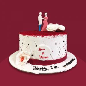 Red Velvet Anniversary Cake