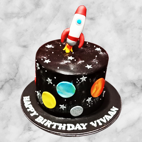 Out of This World Space Themed Birthday Cake – Rexburg Cakes