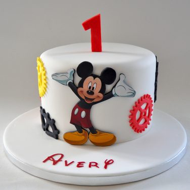 Mickey Mouse 1st Birthday Photo Cake