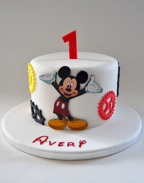 Mickey Mouse 1st Birthday Photo Cake