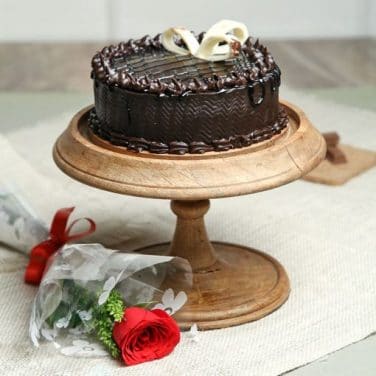 Truffle Cake With Red Rose