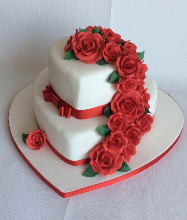 Fancy Flowers Engagement Cake