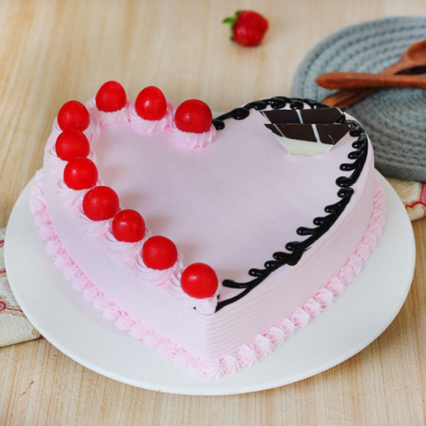 Strawberry Cake Heart Shape