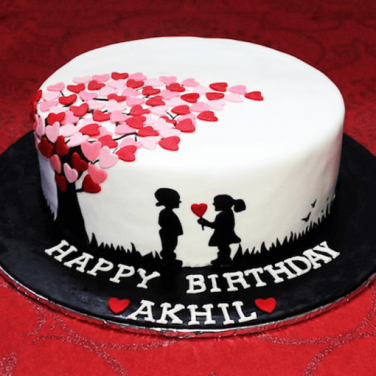 Birthday Love Heart Cake
