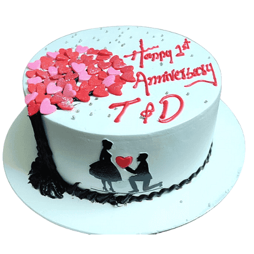Couple 1st Anniversary Cake
