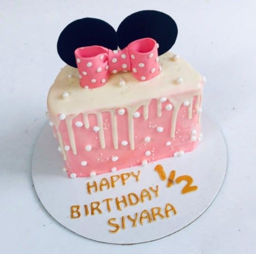 Minnie Mouse Half Birthday Cake for Girl