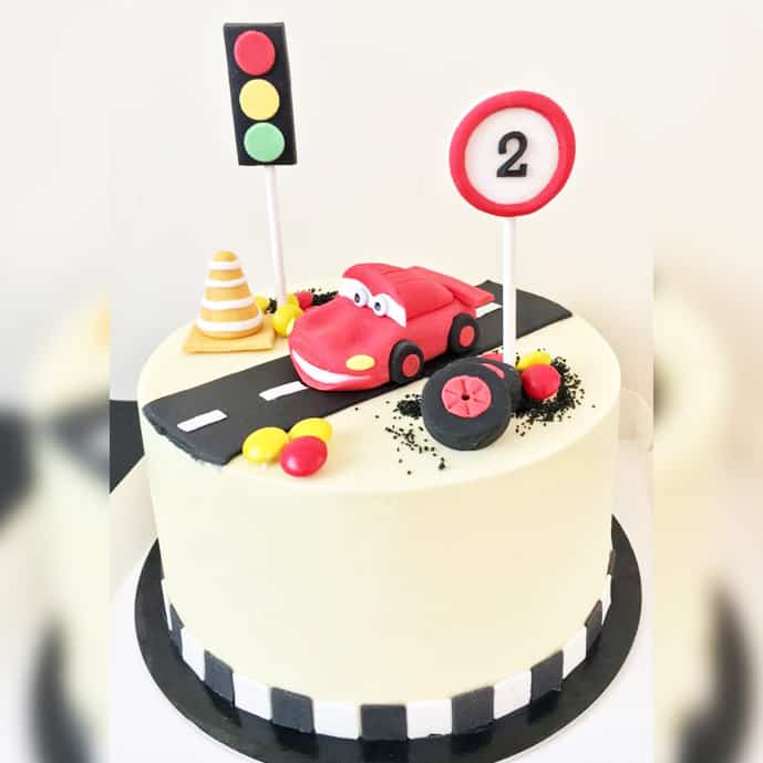 2nd Birthday Car Theme Cake | Faridabadcake