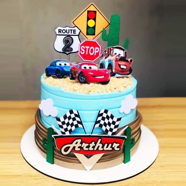 Car Racing Theme Cake