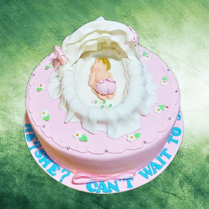 Baby Girl Welcome Cake | bakehoney.com