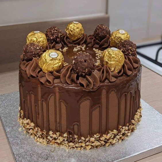 Chocolate Drip Cake with Ferrero Rocher